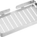 uxcell Soap Dish Holder, 304 Stainless Steel Soap Bar, Wall Mounted Soap Tray with Installation Kits, Soap Saver for Shower Kitchen Counter (Brushed Silver)