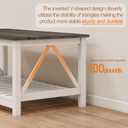 Farmhouse Coffee Table, White OakCoffee Table for Living Room, 2-Tier Rectangular Wooden Centre Cocktail Table with Slats Shelf Storage and V-Shaped Frame Modern Coffee Table Dark Oak, 21.6Dx39.4"Wx17.8"H