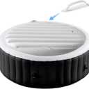 Tlswshsy 4.5 Ft Inflatable Hot Tub Cover with Handles, Round Hot Tub Lid, Portable Energy-Saving Hot Tub Thermal Cover for Protecting Tubs from Wind Rain Debris and Dust