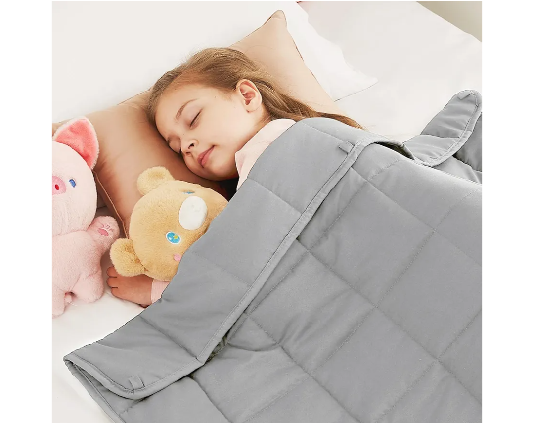 CuteKing Weighted Blanket - Weighted Blanket with Premium Glass Beads - Breathable Heavy Blanket for Comfort Sleep - Thick Blanket All Season (7lbs, 40"x60", Light Grey)