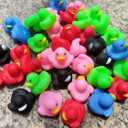 31 Pcs Multicolored Mini Multicolor Rubber Ducks Baby Bath Ducky Bathtub Pool Squeaky Little Duck Toys for Shower/Party Decoration Supplies/Birthday (1.5"x 1.4" x 1.2")