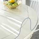 Deep Dream 2.0mm Thick 42 Inches Clear Round Table Protector, Round Table Cover, Tablecloth Protector, Table Protector for Dining Room Table & Office (42 Inch, Round Clear 2mm)
