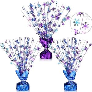 Ceenna 3 Piece Winter Wonderland Snowflake Table Centerpieces Party Decorations Frozen Birthday Metallic Glitter Foil Table Decor for Winter Frozen Birthday Snow Spray Christmas Party Favor Supplies
