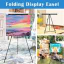 Falling in Art Aluminum Flip Chart Display Easel Stand with Adjustable Floor for Boardroom, Whiteboard, Paper Pads, Signage, 63 1/2'' High, Black 4 PACK