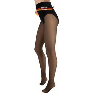 Shaping Lined Tights - 80D - Nude Lining - Tummy Control - Fake Sheer Warm Pantyhose - 1100-TS (Medium)