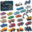 Advent Calendar 2025 for Kids Alloy Car Engineering Car Set for Boys and Girls Christmas Gifts Christmas Countdown