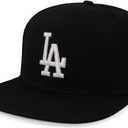 47 Los Angeles Dodgers Hat Mens Womens Adjustable Baseball Cap, Structured Fit, Black/White, One Size