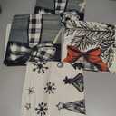 AVOIN colorlife Merry Christmas Joy Xmas Trees Red Throw Pillow Covers, 16 x 16 Inch Christmas Winter Holiday Cushion Case Decoration for Sofa Couch Set of 4