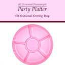 Plasticpro 6 Sectional Round Plastic Serving Tray/Platters Pink Pack of 2