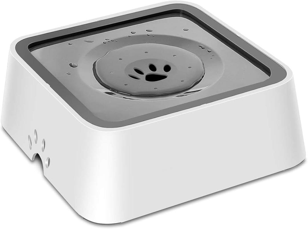 Katziela No Spill Dog & Cat Water Bowl - 35oz Slow Feeder, No Drip, Non-Slip Design