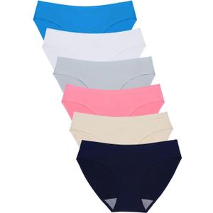 Wealurre Seamless Underwear Invisible Bikini No Show Nylon Spandex Women Panties (S)