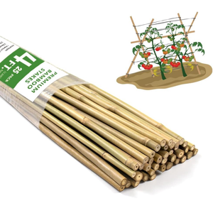 Bamboo Stakes,4FT Natural Bamboo Garden Stakes,BOVITRO 25Pcs Plant Stakes,Bamboo Sticks for Tomato,Beans,Vegetable and Climbing Plants