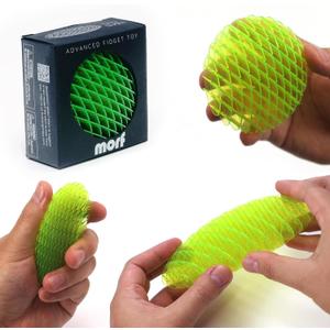 Morf Fidget Worm Toy - Flexible 3D Sensory Toy for Kids, Teens, and Adults  Stretchy, Quiet, Stress and Anxiety Relief, Focus - for Tactile Play, School, Work Gifts, Great for Classroom and Office (Small, Green)