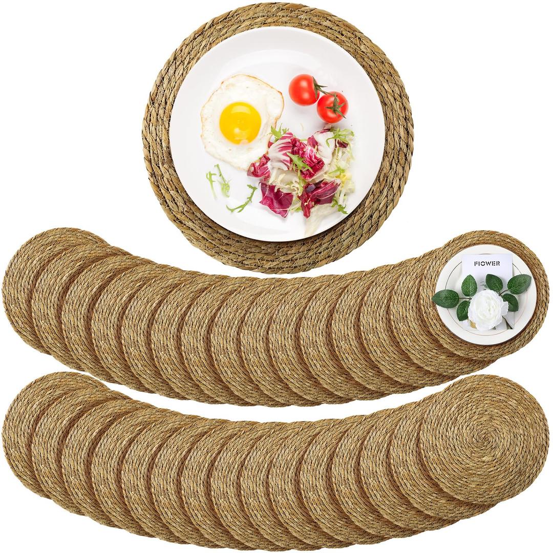 Colingmill 120 Sets 13 Inch Round Woven Placemats Bulk Farmhouse Boho