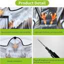 Birds Scaring Hawk Flying Kite with Pole Professional Pigeon Scarer (White)
