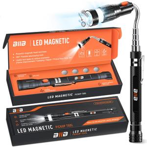 BIIB Fathers Day Gift for Husband Dad, Extendable Magnetic Pickup Tools - Telescoping Magnet with LED Flashlight Gifts for Men, Fathers Day Mens Gifts from Daughter Son, Birthday Gifts for Men Dad Him