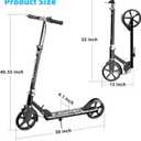 Scooters for Kids 8-12, Teens & Adults - Lightweight, Foldable, 8-Inch Big Wheels, Hand Brake & Bell, 4 Adjustable Height Levels, 240 lbs Max Load, Perfect for School, Campus and Park Rides