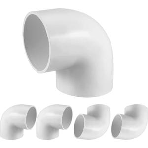 5PCS 1-1/2" 90 Degree Elbow PVC Pipe Fitting Adapter Coupling Connector Schedule 40 Slip (Socket x Socket) White Color