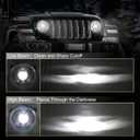 OVSAUTO 9 inch LED Headlights for Jeep Wrangler JL Gladiator JT 2018-2025, yellow