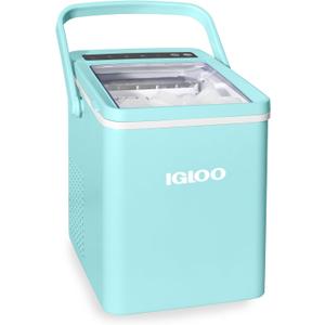 Igloo Ice Maker Countertop, Portable Ice Maker with Handle, 26lbs, Aqua