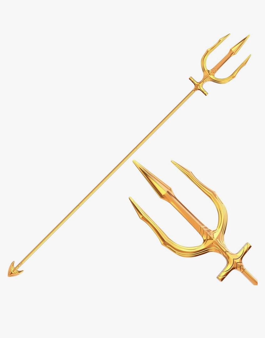 Metal Trident Spear Cosplay Costume, 3-pronged Poseidon Weapon for Adult Halloween