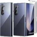 Foluu Clear Case for Samsung Galaxy Z Fold 6 with Front Built-in Screen Protector - Scratch Resistant Hard PC Back Bumper Protective Shockproof Cover for Samsung Galaxy Z Fold6 5G 2024