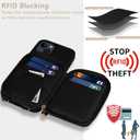 Keallce Case for iPhone 14 6.1'' Case Wallet, Crossbody Zipper Purse with RFID Blocking Card Slots Kickstand, Detachable Lanyard & Handstrap Flip Folio Leather Phone Cover for iPhone 14, Black
