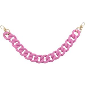 Removable Handbag Chain Straps Acrylic Purse Chain Fishbone Shape Resin Bag Handle Replacement for Shoulder Bag Crossbody Bag, with Double Buckles (Dark Pink, 45cm/17.72")