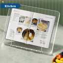 Acrylic Book Stand for Reading,Portable Book Page Holder,Adjustable Display Stands for Cookbook,Document,Recipe,Tablets (Medium)