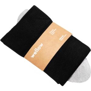 Wellow Wide Calf Compression Socks, Knee High Support, Fit for Men & Women, 18-25 mmHg, Made with Viscose from Bamboo (Large, Black)