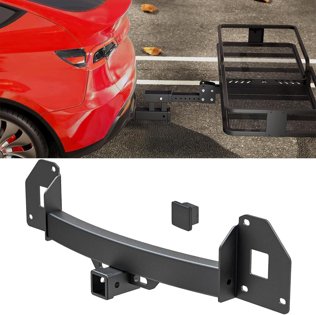 Tow Hitch for Tesla Model y, Model y Rear Trailer Hitch, 2 Inch Carbon Steel Rear Towing Hitches Receiver Compatible with Tesla Model Y 2020-2024