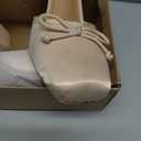 Satin Ballet Heels for Women Closed Square Toe Bow Ballerina Heels Lace Up High Heel Slingback Pumps Strappy Stiletto Mary Janes Elegant Party Shoes (5.5)