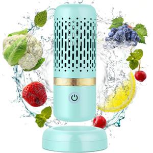 Cudinham Fruit and Vegetable Purifier Cleaner Washing Machine Upgraded Capsule Shape Disinfection OH-ion Purification Technology for Cleaning Veggie Grains Rice Meat Seafood, Blue Turquoise