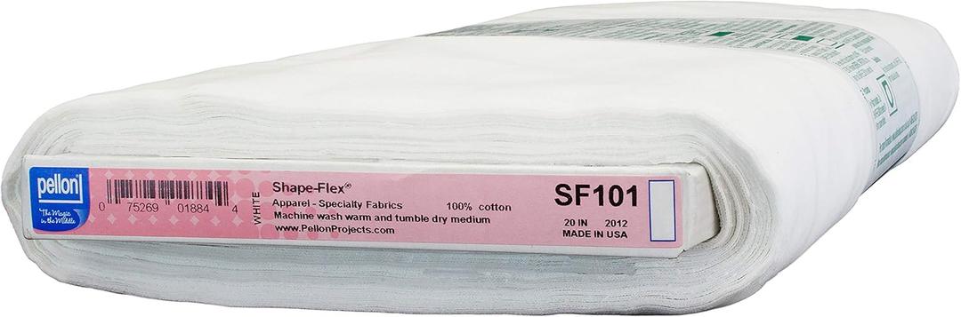 Pellon SF101 Shape-Flex Cotton Woven Fusible Interfacing 20" x 10 yards Bolt White