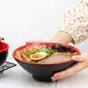 Lyellfe 16 Pieces Ramen Bowl Set, Restaurant Quality Soup Bowl, 33 Oz Plastic Dinnerware with Spoons, Chopsticks and Stands for Udon Soba Pho