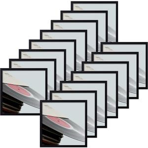 eletecpro 12.5x12.5 Vinyl Record Frame, Matte Black Album Picture Frame Fits 12x12 LP and Cover, Sturdy Lightweight Wall Art Display for Home and Music Studio Gallery Decor, Easy Wall Mount, 15 Pack
