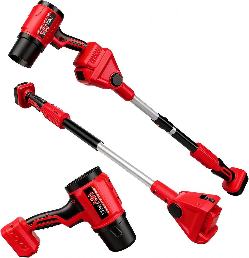 2 in 1 Cordless Leaf Blower for Milwaukee 18V Battery, 740-CFM 190-MPH Handheld Electric Dust Blower, 77 Inch Adjustable Pole, Battery Powered Blower for Lawn, Gutters, Eaves (Battery Not Included)