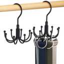 Belt Hanger, Rotatable Belt Organizer for Closet, Accessories Rack, Space Saving Hanging Holder Storage Hook (2 Pack, Black)