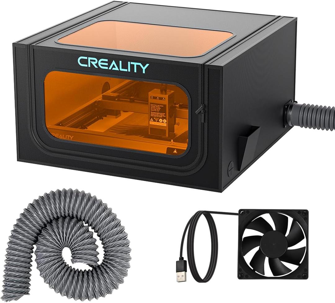 Creality Laser Engraver Enclosure 2.0 with Vent, Isolate Smoke Laser Cutting Machine Protective Cover with Eye Protection, Against Noise,Suitable for Creality or All Laser Engraver,28.3*28.3*15.7inch