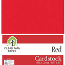 Clear Path Paper - Red Cardstock - 8.5 x 11 inch - 65Lb Cover - 50 Sheets