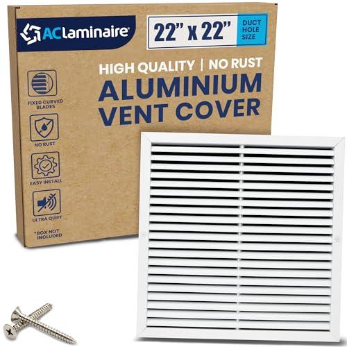 22x22 Inch (Duct Opening) Air Return Vent Cover Decorative – Premium Aluminum AC Vent Cover for Ceiling & Wall, Rustproof Grille, Ideal for Home HVAC Grille, Durable & Easy to Install by ACLAMINAIRE