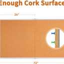 maxtek Large Cork Board 72 x 48 in, Bulletin Board for Walls, 6'x 4' Extra Aluminum Framed Corkboard, Foldable Wall Mounted Back to School Pin Memo Notice Cork Board for Office, Home Wall Display, 72x48 inches Silver