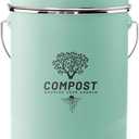 Kitchen Countertop Compost Bin, Odor Resistant Indoor Compost Bin with Lid and Charcoal Filter, Rust Resistant Coated Compost Bucket, Compost Container, Mint