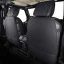 Aierxuan Jeep Wrangler JK JL 4-Door Seat Covers Custom Fit 2007-2026 Unlimited X Rubicon 392 Sahara Willys Sport High Altitude Truck Pickup Waterproof Leather Cushions(Full Set/Black1)