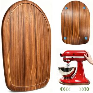 Mixer Slider for Kitchenaid Mixer 4.5-5 Qt Tilt Head Stand Mixer Pine Wood Countertop Appliance Sliding Tray Mover Sliding Caddy for Kitchen Aid Slider Mat Accessories Attachments Brown