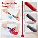 Mop Handle Replacement for Ocedar, 4 Section 30" to 58" Extendable Length Mop Stick for Ocedar Spin Mops Refills and Brooms Floor Cleaning, Include Base and Scrub Brush