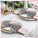 Patelai 72 Pcs Pink Flower Napkin Rings Bulk Gold Cloth Napkin Holder Holiday Floral Serviette Buckle Gift Table Decor for Mothers Day Wedding Birthday Baby Shower Party Banquet Dinner and Daily Use