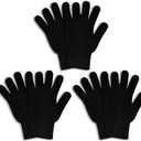 GLEDLOVES 3 Pairs Winter Magic Gloves Adults Warm Stretchy Unisex Black Men Women Teens Magic Knit Gloves- One Size Fits Most