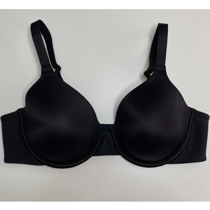Vanity Fair Beauty Back Bra Underwire Black Satin Padded Adjustable 36DD