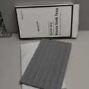 2PCS Water Absorbing Stone Drying Tray Mat for Bathroom Sink & Kitchen Counter Organizer, Quick Dry Dish Soap Dispenser Sponge Holder, Vanity Sink Caddy, Coaster, Dark Gray - 10" x 6"